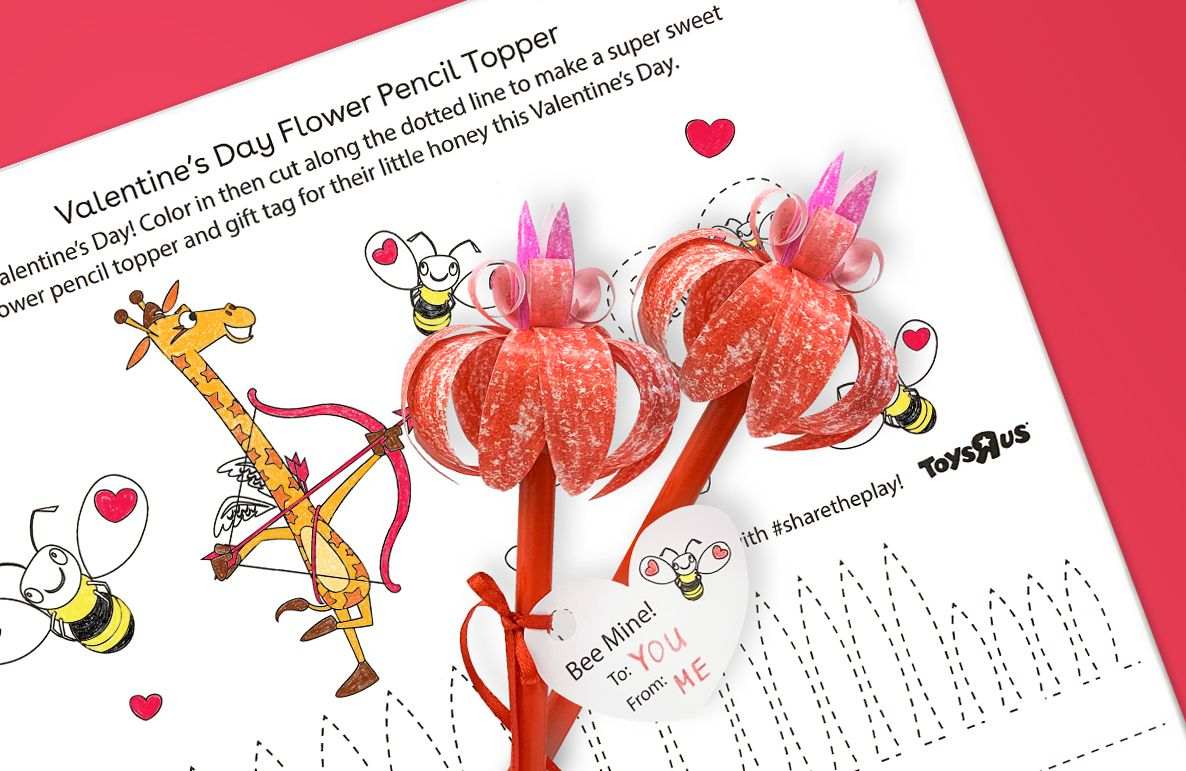 Valentine’s Day Flower Pencil Topper