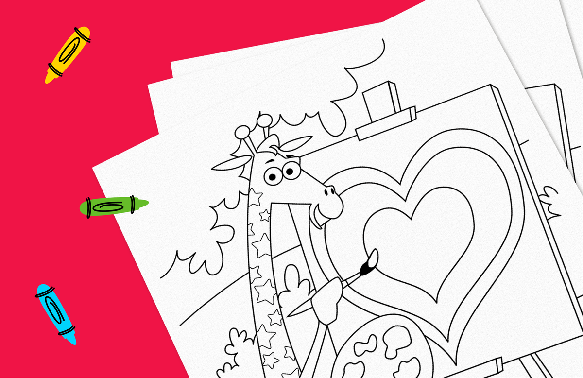 Geoffrey Valentine’s Day Colouring Packet