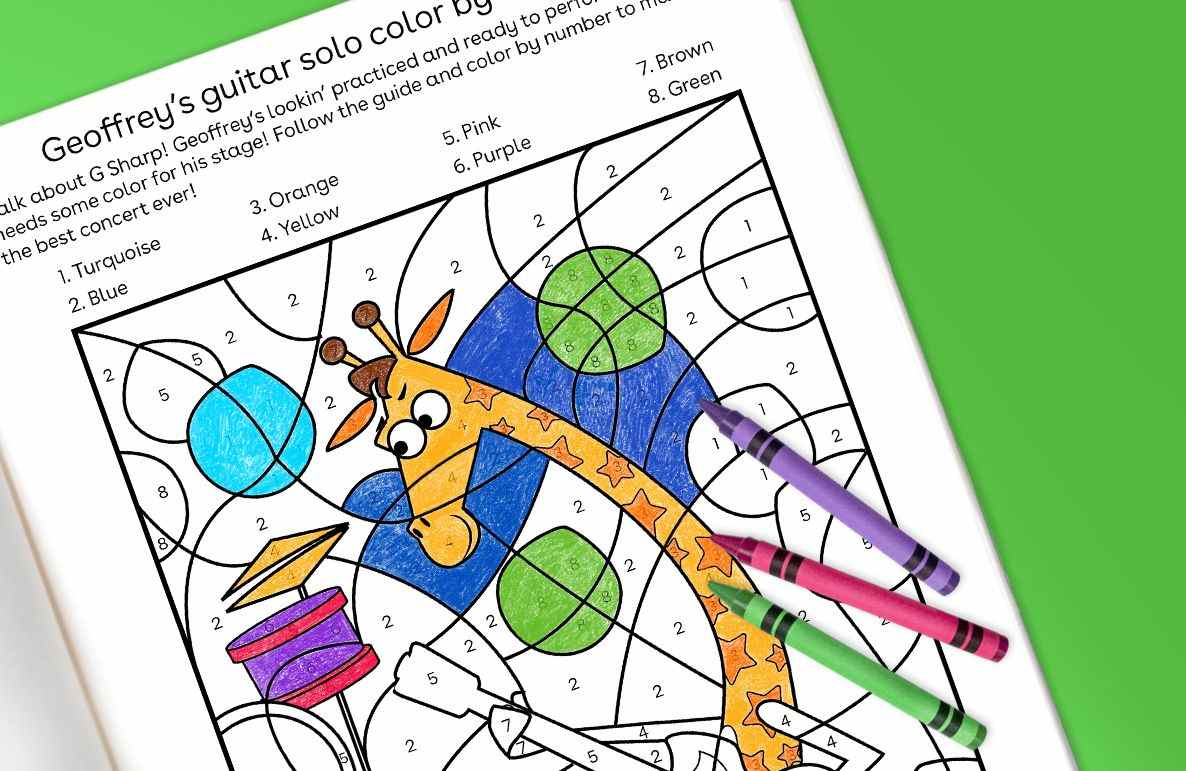 Geoffrey’s guitar solo colour by numbers